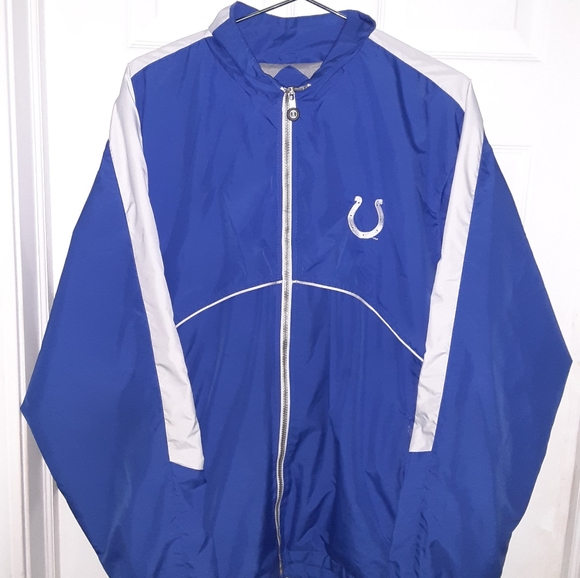 Holloway Indianapolis Colts Lined Windbreaker Zip-Up Jacket Large - Picture 2 of 5